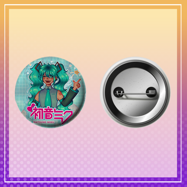 Hatsune Miku button pin  Image 3 Preview