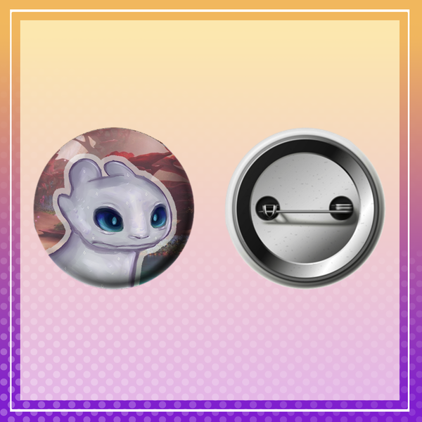 Toothless & Light fury button pin (big) Image 2 Preview