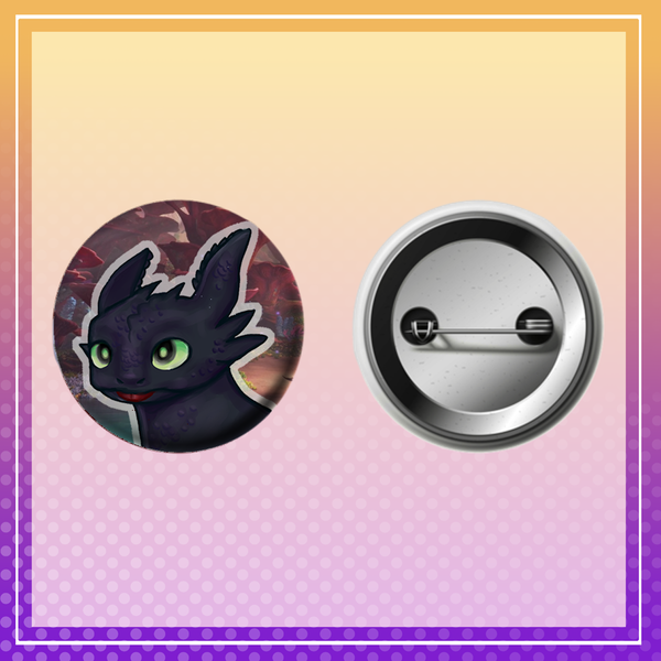 Toothless & Light fury button pin (big) Image 3 Preview