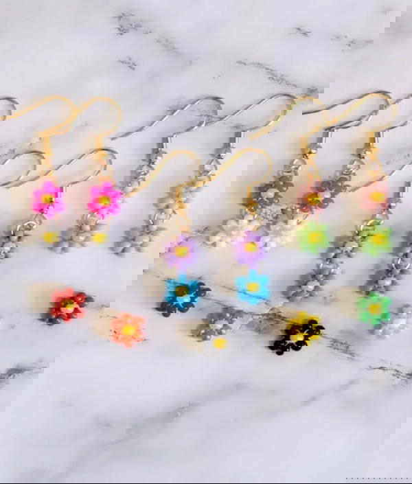 Short Flower Earrings  Image 1 Preview