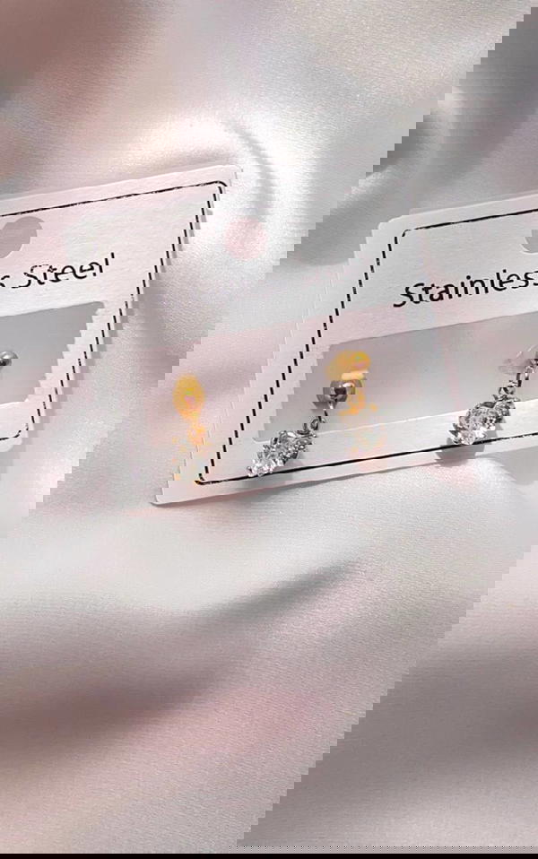 حلق ستالس فص كريستال  Image 1 Preview