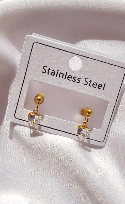 حلق ستالس فص كريستال  Image 2 Preview