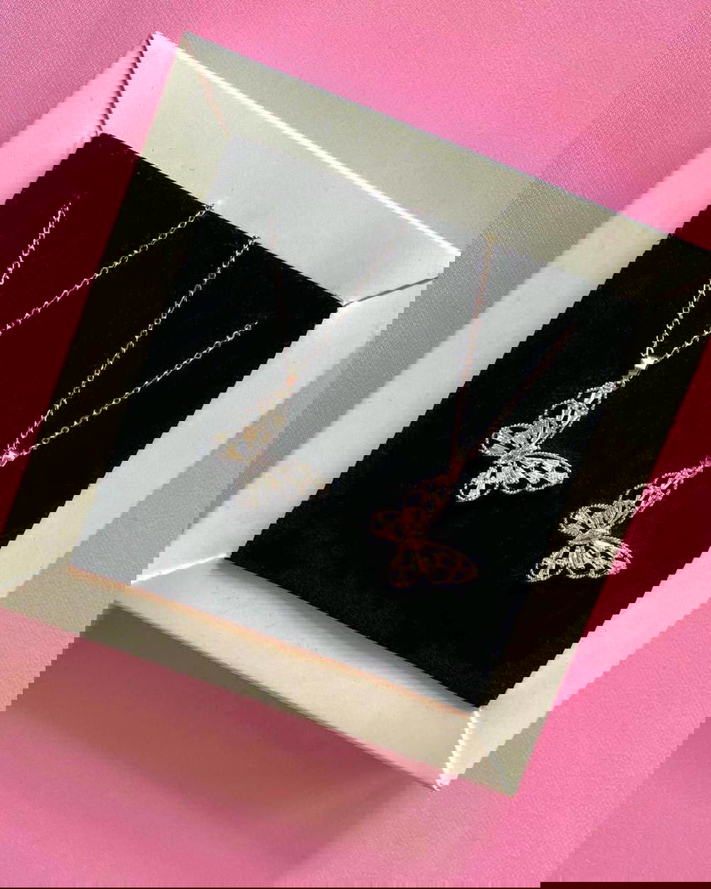 Butterfly necklace with zircon stones ๐ Preview Image