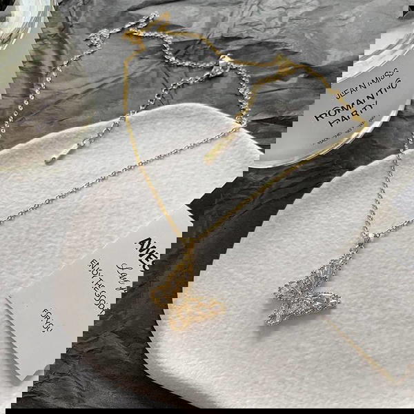 Butterfly necklace with zircon stones ๐ Image 5 Preview