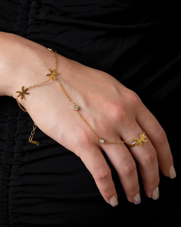 Hand chain Free size ring Image 1 Preview