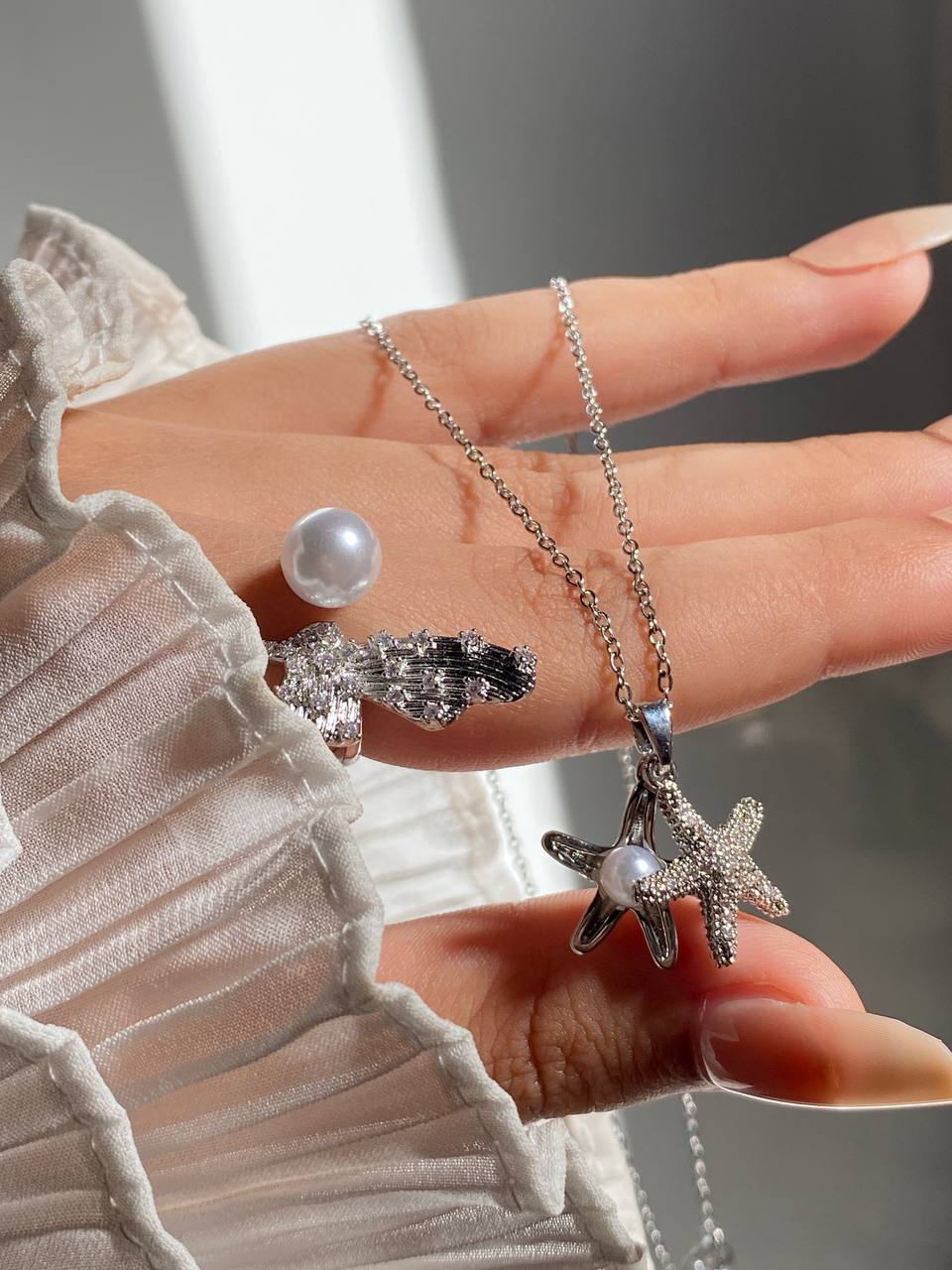 سلسلة لؤلؤ و خاتم جولد بليتيد🐚⋆❀˖°🫧  Preview Image