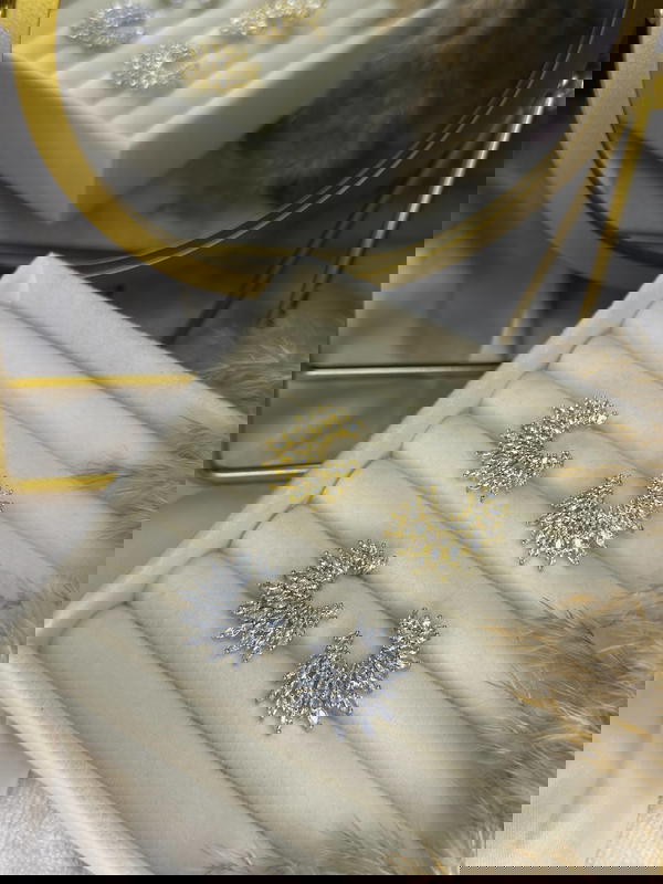 حلق الماظ فصوص زيركون 3 اشكال  Image 2 Preview