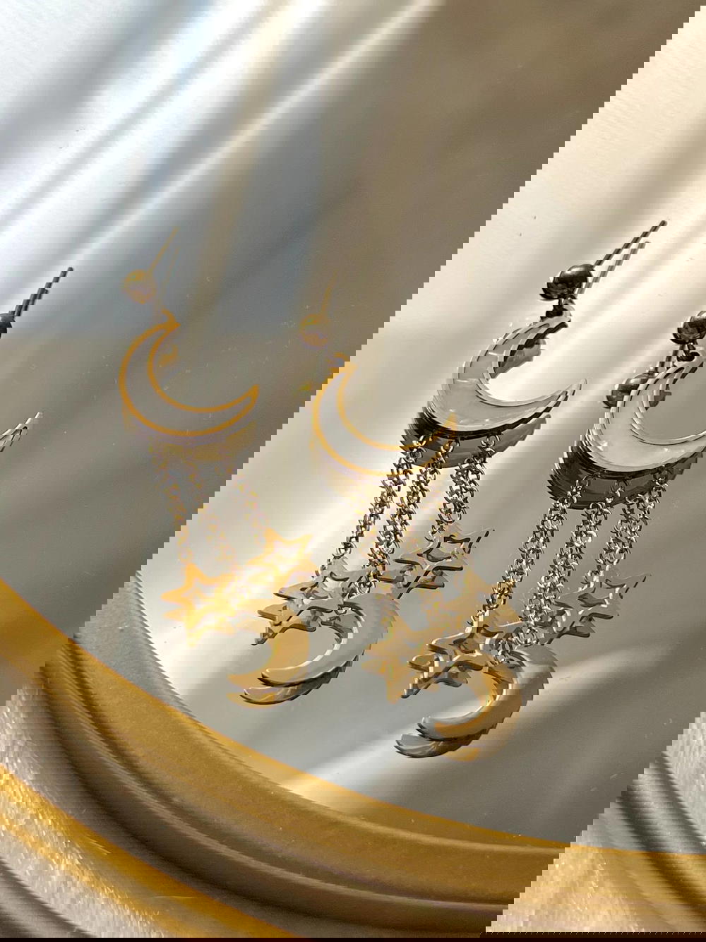 Star and crescent hoop earrings๐ Preview Image