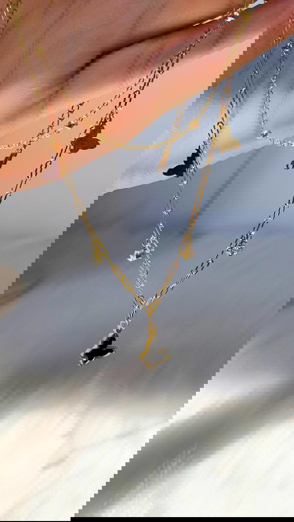 Two-tier butterfly necklace ⋆.˚🦋༘  Image 2 Preview