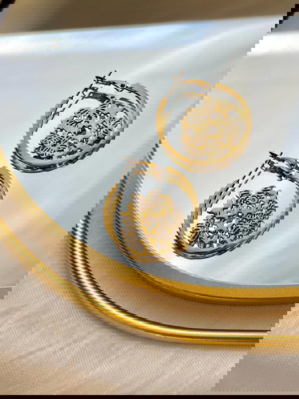 Butterfly hoop earrings  ☯ Image 2 Preview