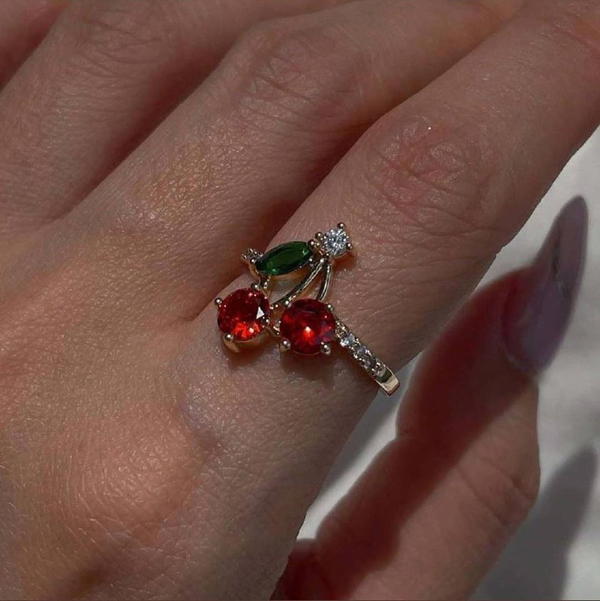Gold-plated cherry ring 🍒 Image 1 Preview
