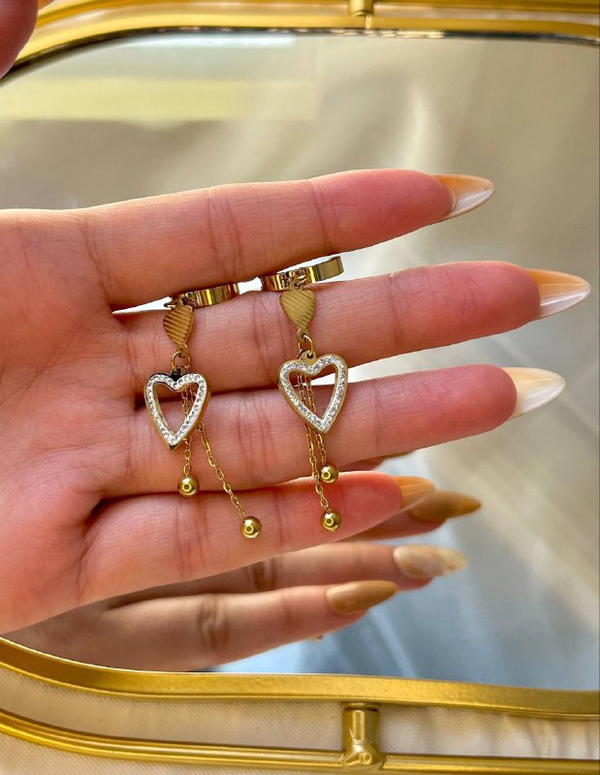 Stainless heart earrings ๐ Image 3 Preview