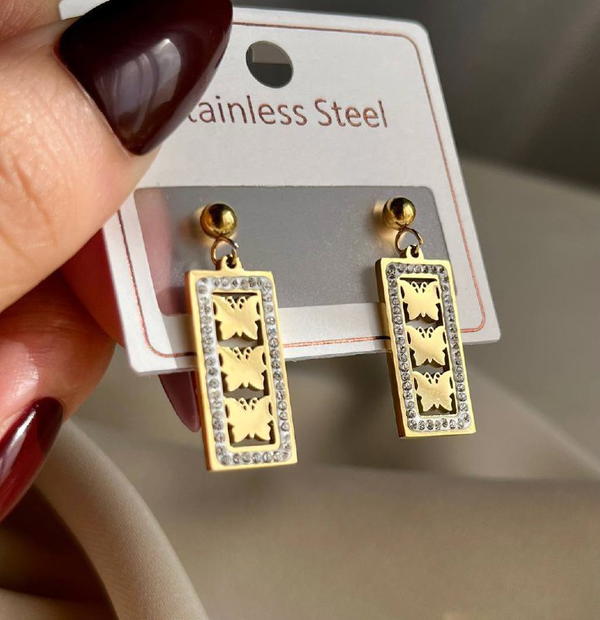 Rhinestone Butterfly Earrings  ⋆.°🦋༘⋆ Image 3 Preview