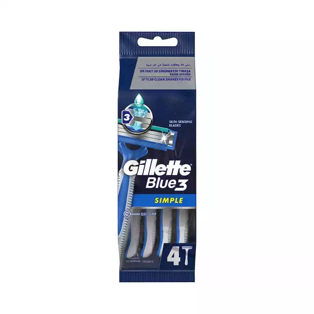 BGillette Blue3 simple disposable razor for men - 4 pieces Preview Image
