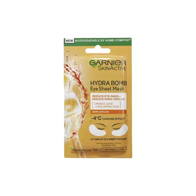 Garnier Hydra Bomb Hyaluronic Acid + Orange Extract Eye Sheet Mask Preview Image