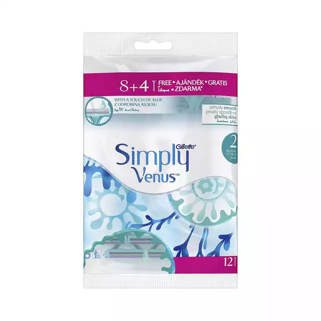 Gillette Simply Venus Disposable Razor for Women, 2 Blades - 12 Pieces Preview Image