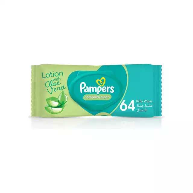 Pampers Complete Clean Baby Wipes, with Aloe Vera Lotion 64 Preview Image