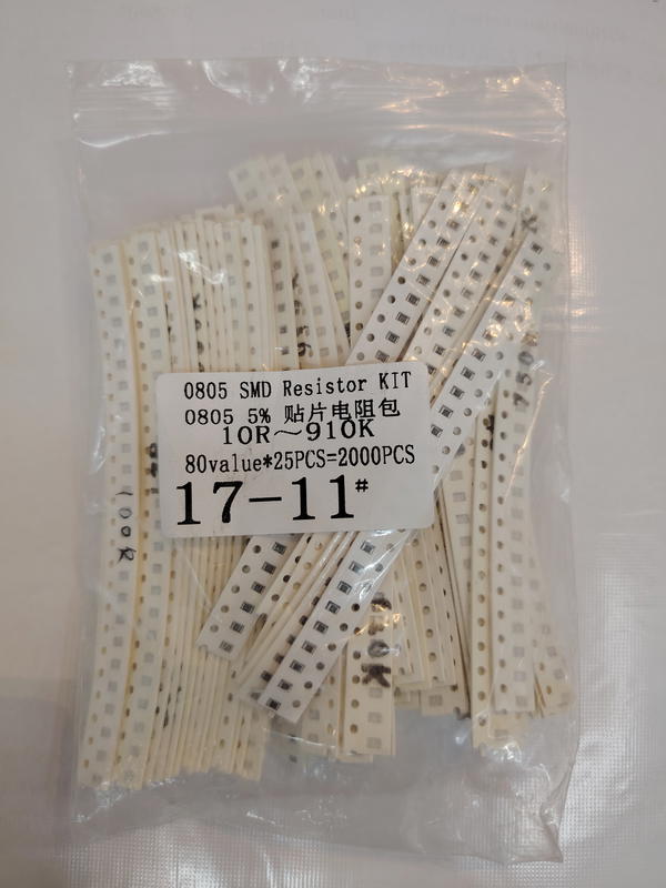 0805 chip resistor pack 5% accuracy 10R-910K resistance 80 types 25 each 2000 total Image 1 Preview