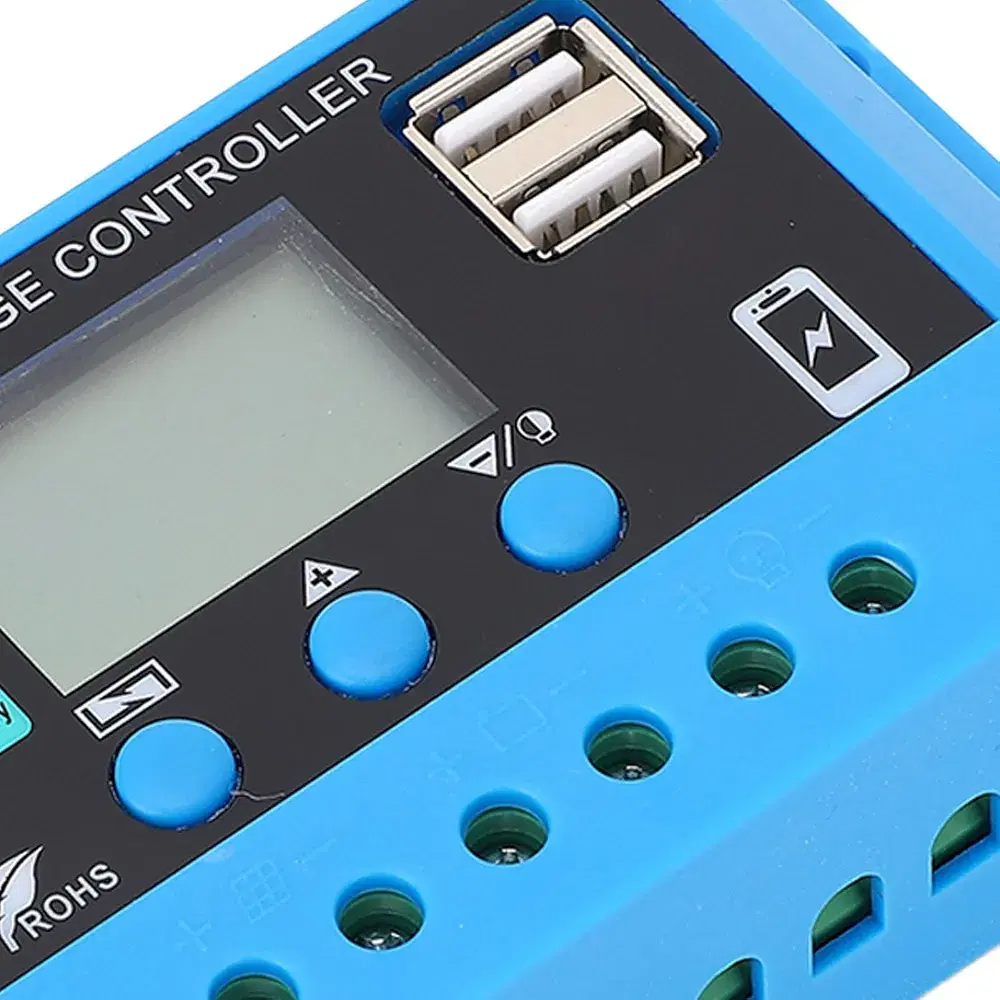 12V/24V Adaptive Solar Charge Controller, Intelligent Low Power Self-Consumption Photovoltaic Solar Panel Battery Regulator with LCD Display for Home, RVs, Marine, and Workshop Preview Image