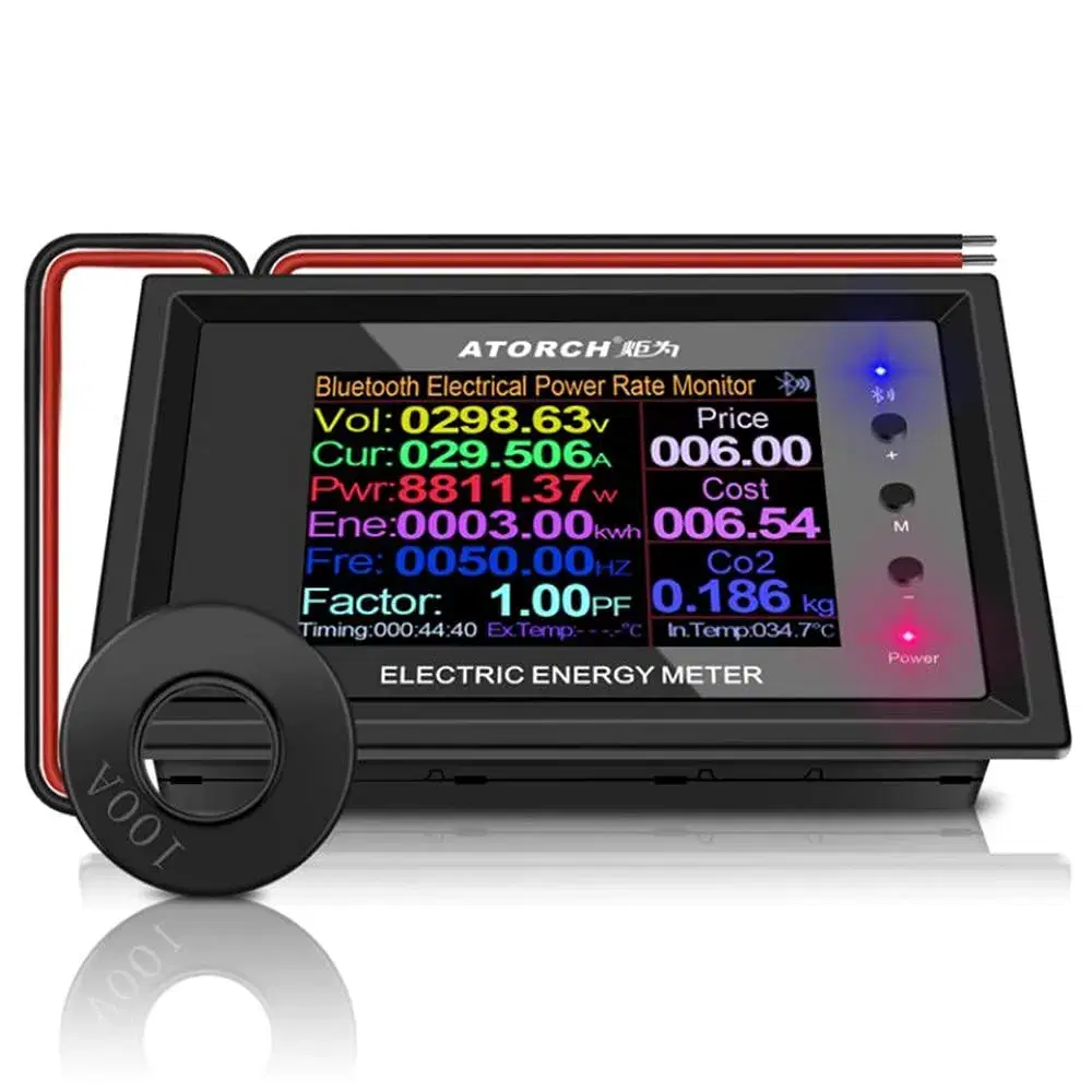 AT24C 100A 2.4 inch Digital Multimeter Voltmeter Meters Indicator AC Voltmeter and Auto-Fast Accurately Measures Power Energy Ammeter Current Amps Volt Wattmeter Tester Detector Preview Image