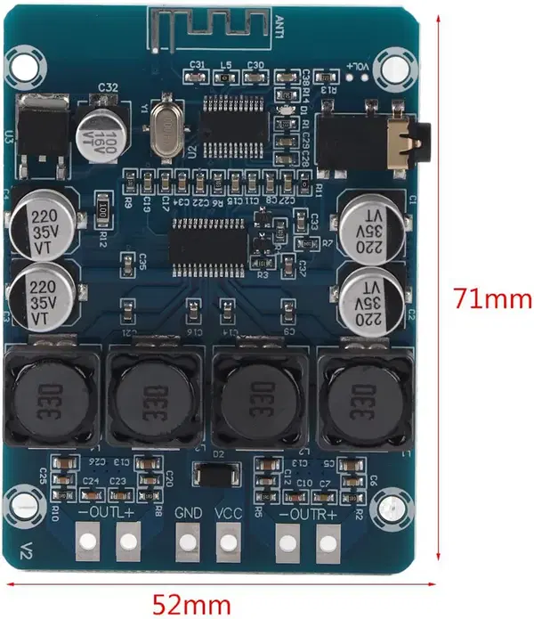 TPA3118 Amplifier Board, 30W + 30W 8V~26V DC Dual Channel, Digital Bluetooth Amplifier Board, Electronic Components Image 4 Preview