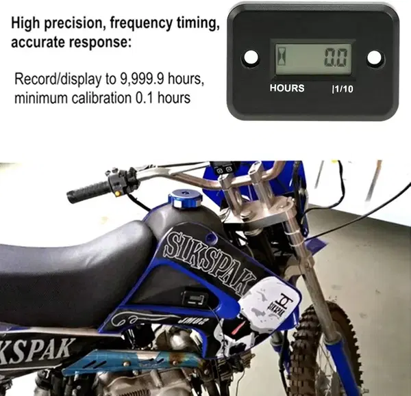 عداد ساعة حثي، مقياس ساعة رقمي فلور 88 مقاوم للماء بشاشة LCD، مقياس سرعة الدوران، مقياس سرعة الدوران، للدراجات النارية البحرية، ايه تي في، قوارب الثلج، التزلج، الدراجة الترابية، جزازة العشب، مولد محرك Image 5 Preview