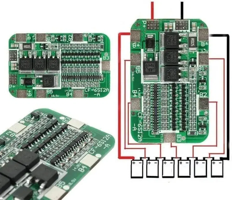 Battery Protection Board 6S 12A Protection Board 18650 Li-ion Battery Preview Image