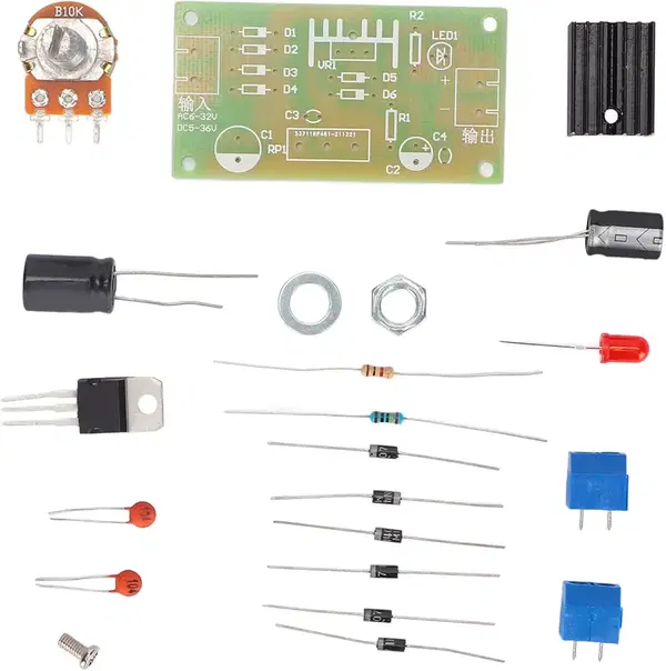 Adjustable Regulated Power Supply Kit LM317 Output Rectifier Circuit Input Adjustable Voltage Set DC Input 5-35V AC Input 6-25V Image 2 Preview