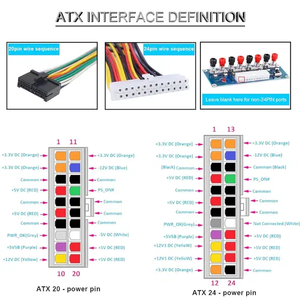 لوحة نقل ايه تي اكس XH-M229 من دكاردو، وحدة امداد طاقة للكمبيوتر المكتبي 3.3 فولت 5 فولت 12 فولت طرف خرج دقيق 24 دبوس مع فيوز 20 امبير USB / تيار مستمر كيبل انثى بمشبك تمساح Image 4 Preview