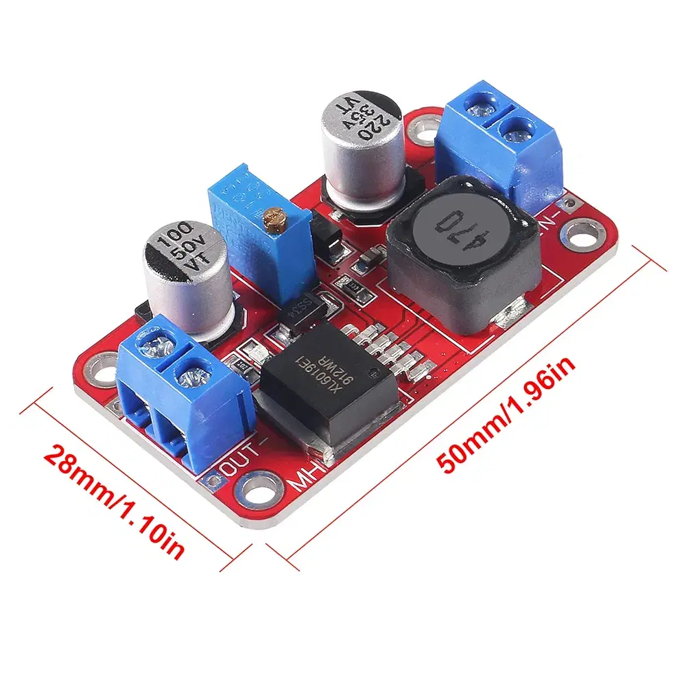 وحدة زيادة الطاقة XL6019 5A من كيو سي كان، قابلة للتعديل تيار مستمر 3.3-35 فولت الى 5 فولت 6 فولت 9 فولت 12 فولت 24 فولت، وحدة تعزيز الجهد الكهربائي Preview Image