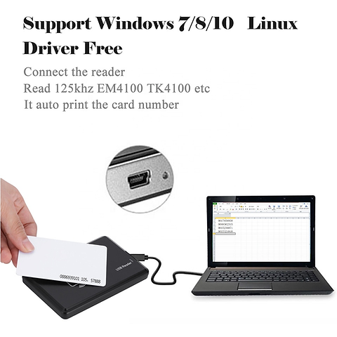 13.56mhz USB desktop RFID reader smart card RFID reader USB interface Image 3 Preview