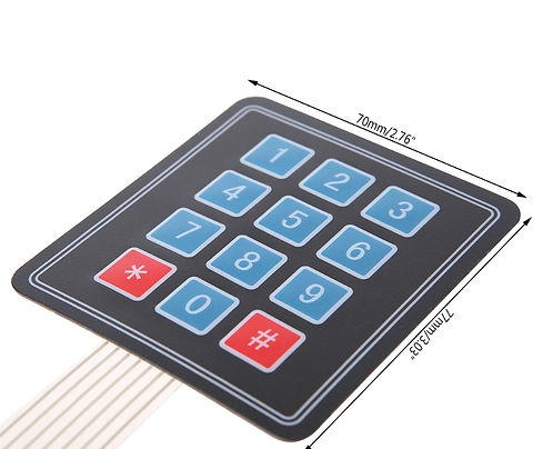 3X4 12 Keys Matrix Array Membrane Switch Keypad Image 3 Preview