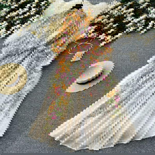 فستان ورد بزراير Image 2 Preview