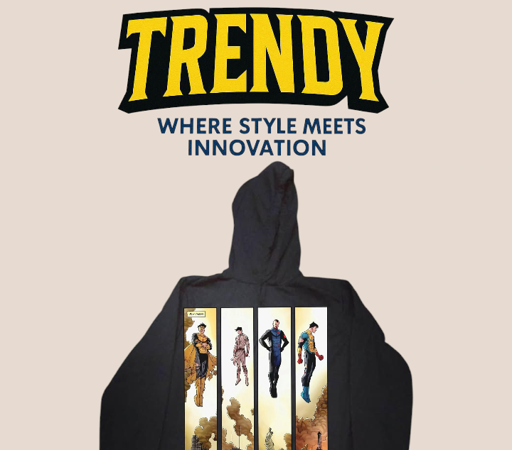 Invincible black hoodie back comic logo variants Preview Image