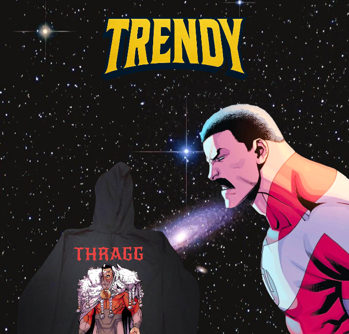 Thragg black hoodie comic back Preview Image
