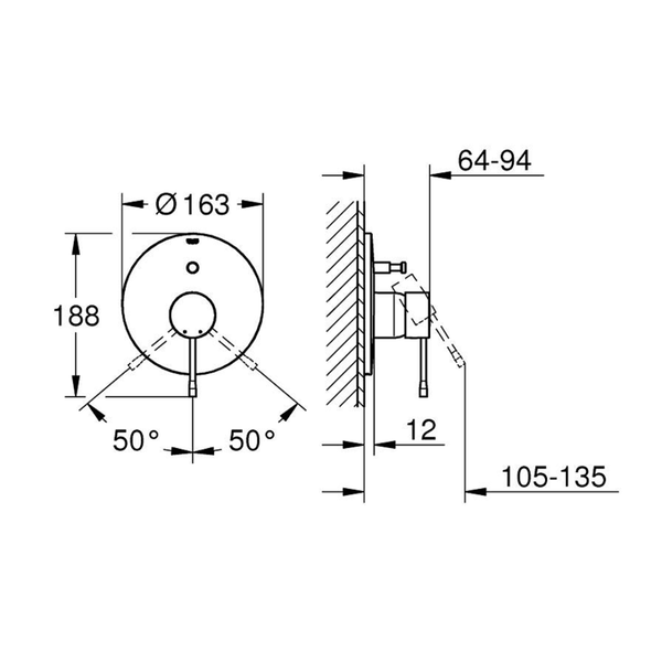 19285001وش خلاط دفن بمحول جروهي ايسنس كرومGrohe Image 2 Preview