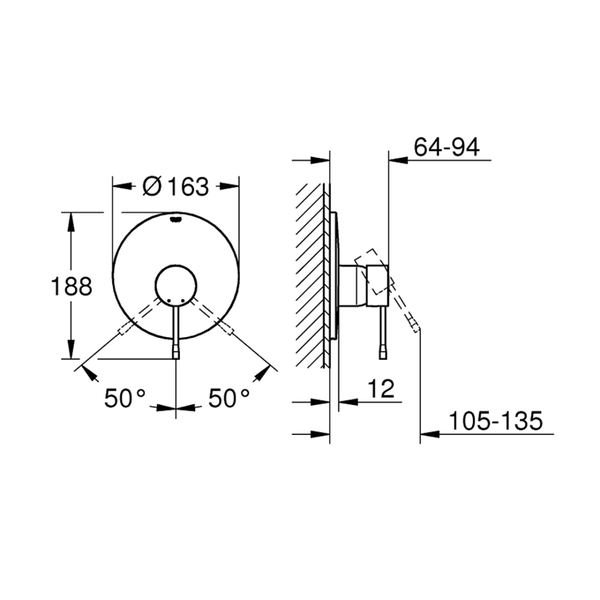 19286001وش خلاط دفن جروهي ايسنس كرومGrohe Image 2 Preview