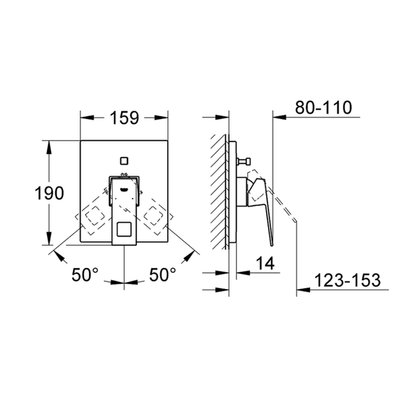 19896000وش خلاط دفن بمحول جروهي يوروكيوب كرومGrohe  Image 2 Preview