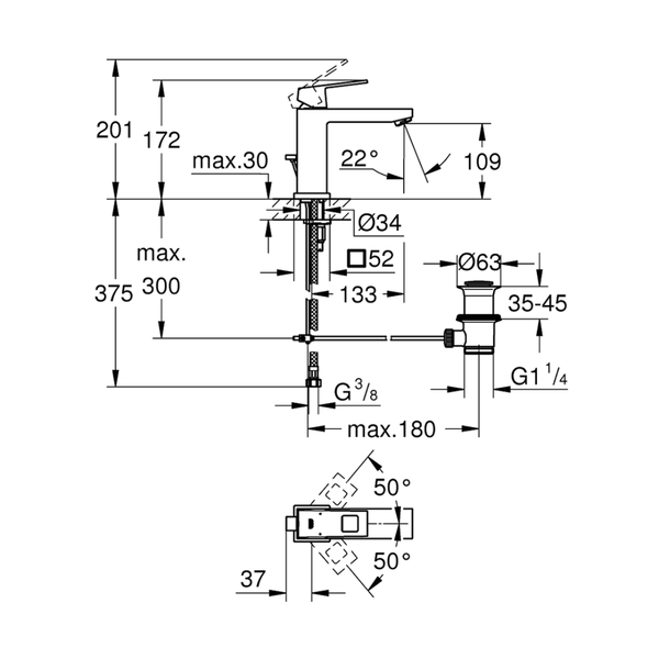 23445000خلاط حوض يوروكيوب كروم جروهيGrohe المنتج :  Image 2 Preview