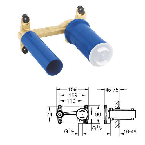 23571000جسم دفن فتحه تركيب حائطي لخلاط حوض لينير جروهي Grohe Image 1 Preview