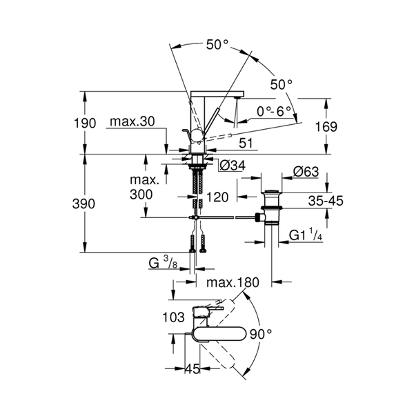 23871003خلاط حوض جروهي بلس كرومGrohe Image 2 Preview