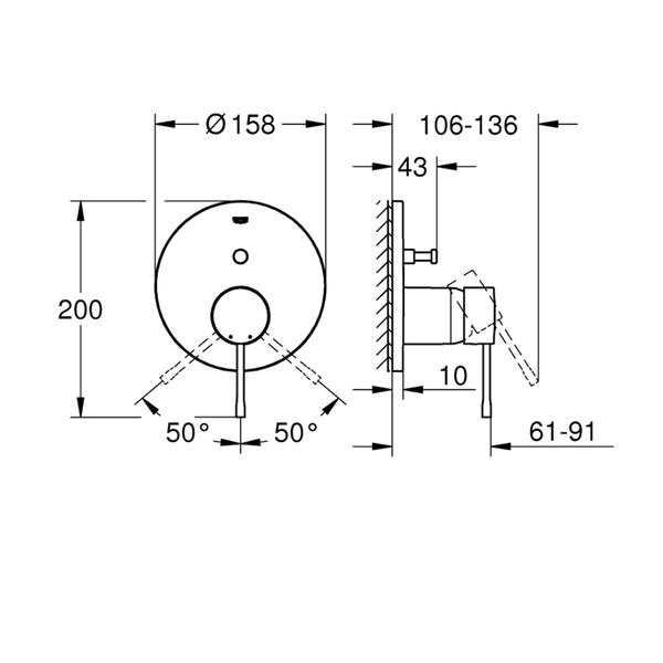 24058A01وش خلاط دفن بمحول جروهي ايسنس جرافيت لامعGrohe  Image 2 Preview