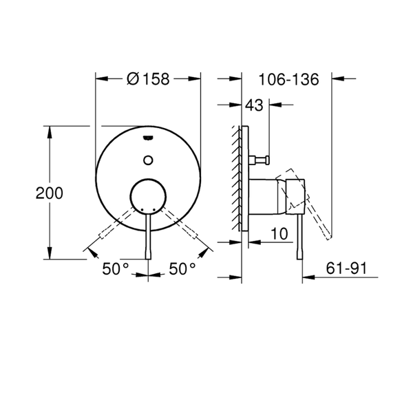 24058GN1وش خلاط دفن بمحول جروهي ايسنس ذهبي مطفيGrohe  Image 2 Preview