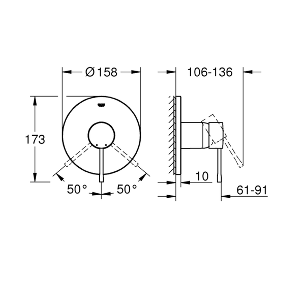 24168KF1وش خلاط دفن جروهي ايسينس اسود مطفيGrohe Image 2 Preview