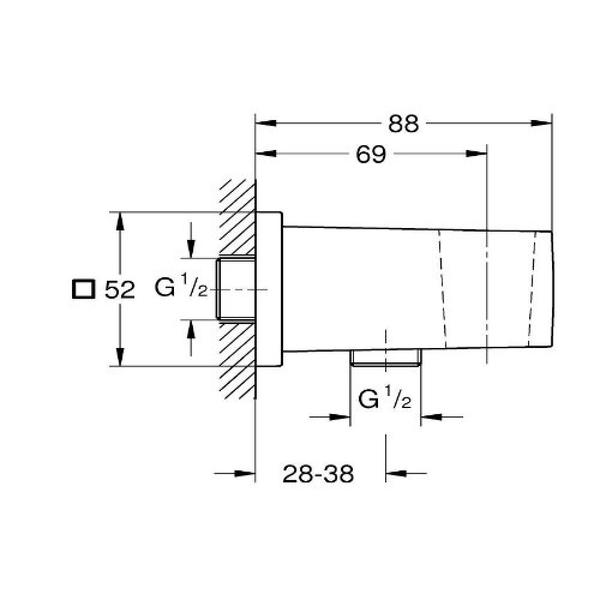 26370GN0علاقة سماعة جروهي يوفوريا كيوب ذهبي مطفيGrohe Image 2 Preview