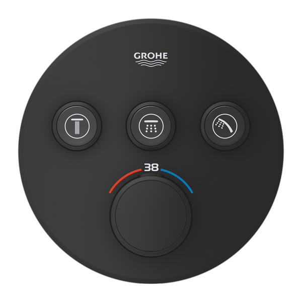 29508KF0وش خلاط دفن دائري جروهي جروثيرم سمارت كنترول اسود مطفيGrohe   Image 1 Preview