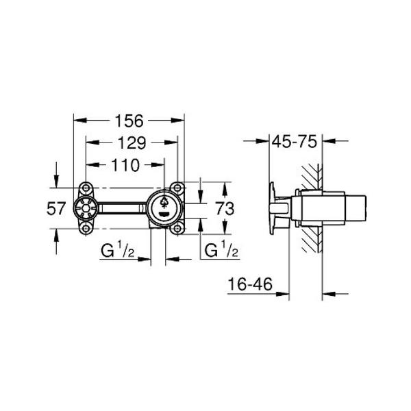 32635000جسم دفن لخلاط حوض 2 فتحة جروهيGrohe Image 2 Preview