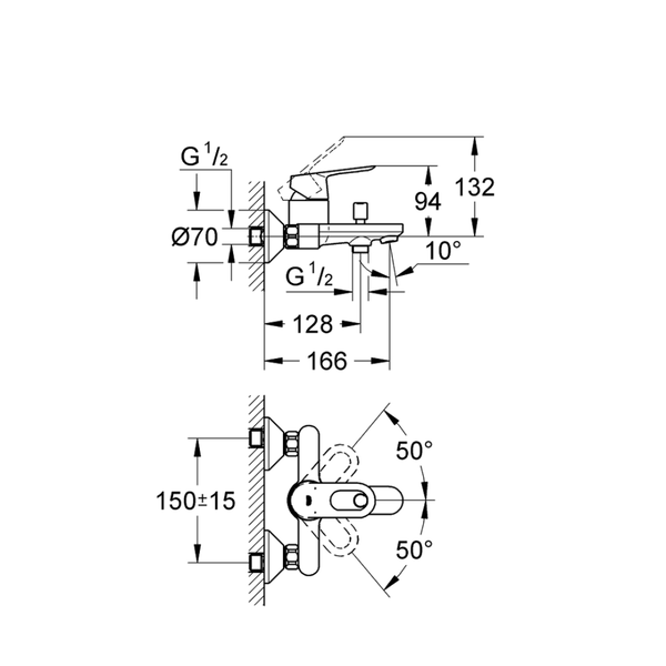 3281500Aخلاط بانيو جروهي باو لوب كرومGrohe Image 2 Preview