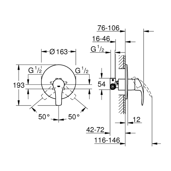 33556002وش خلاط دفن بجسم الدفن جروهي يوروسمارت كرومGrohe Image 2 Preview