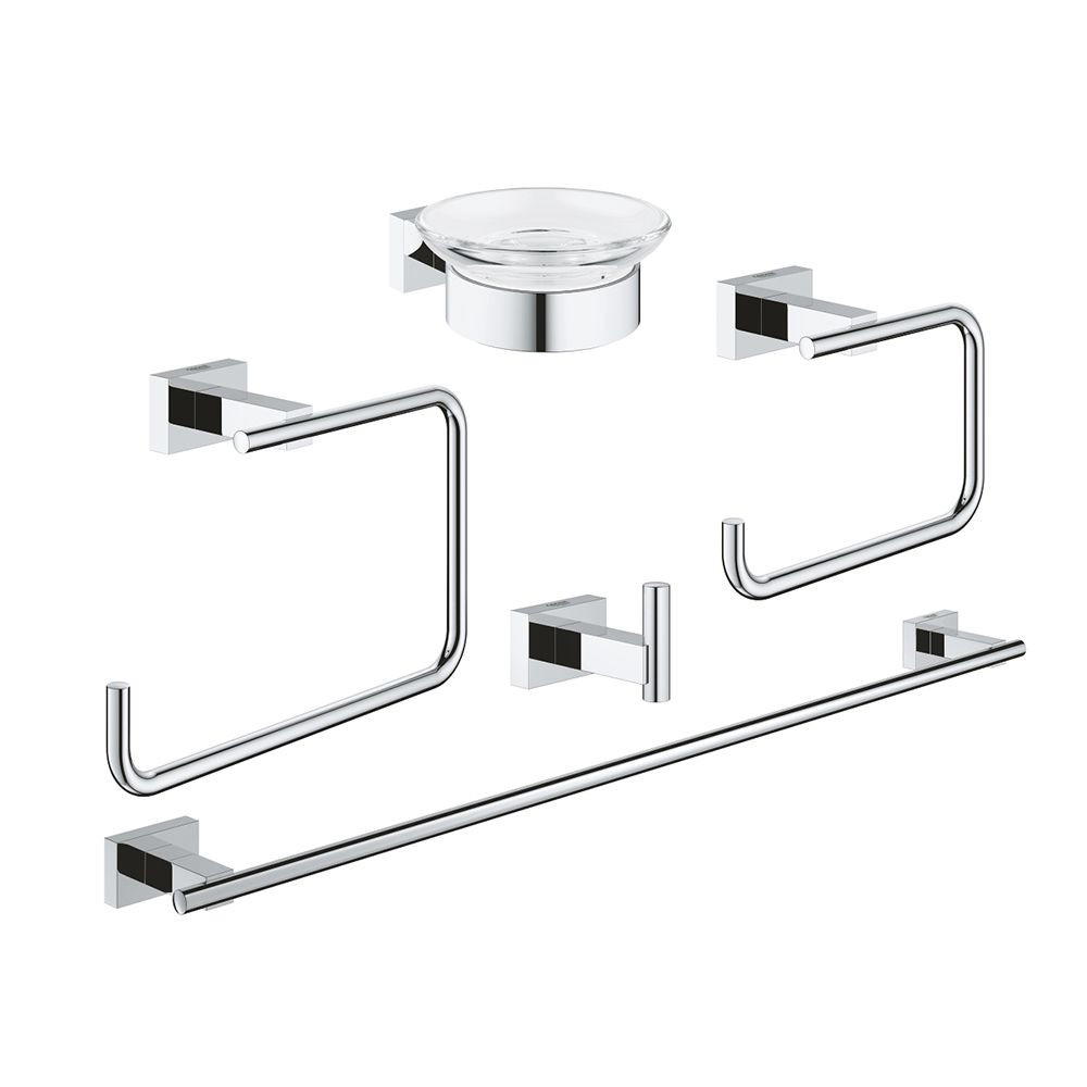 40758001طقم اكسسوارات حمام ايسنشيال كيوب ماستر كروم جروهيGrohe  Preview Image